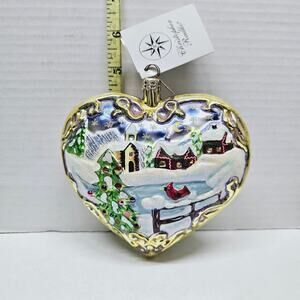 Christopher Radko Collectibles Big Heart Winter Scenery Christmas Ornament